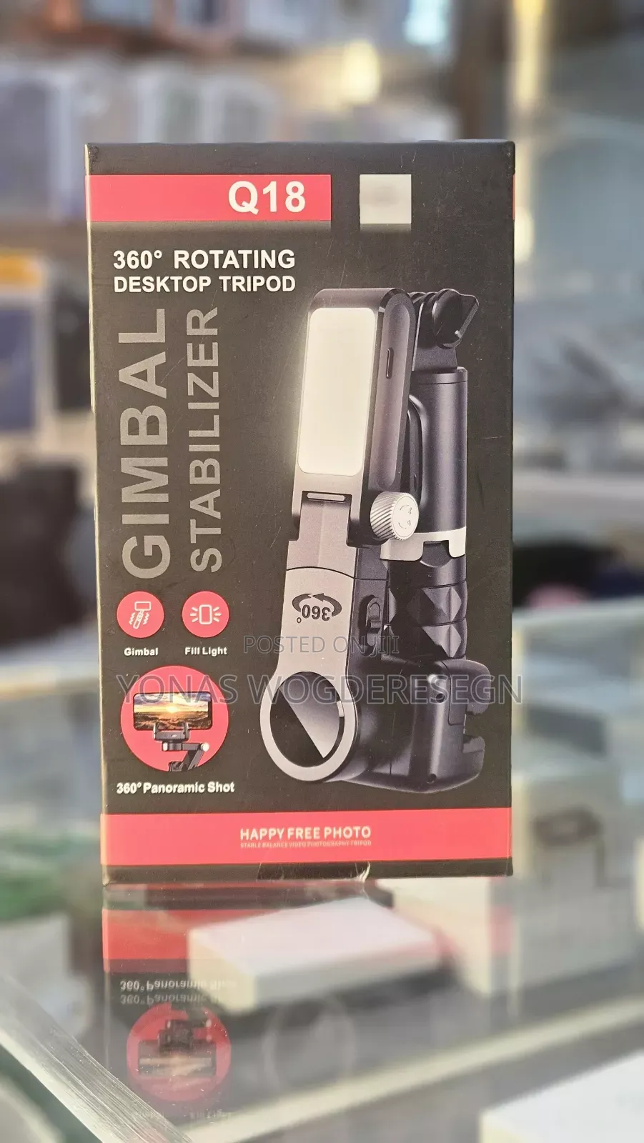 Q18 Gimbal Stabilizer With 360° Rotation Fill Light