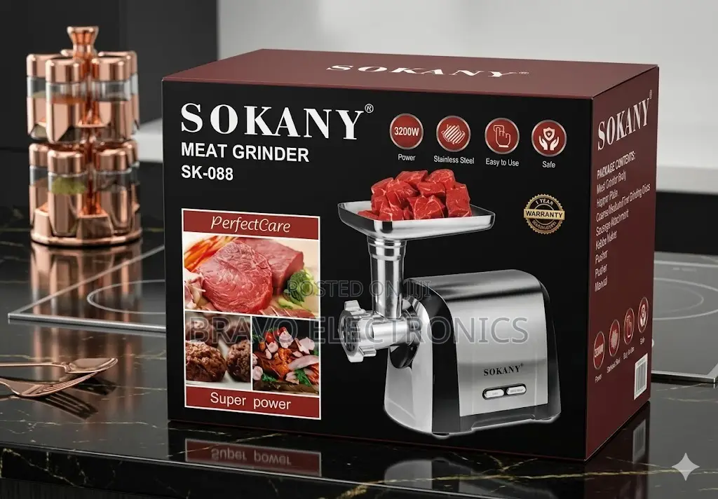 Sokany Sk-088 Meat Grinder – Stainless Steel | Strong Performance