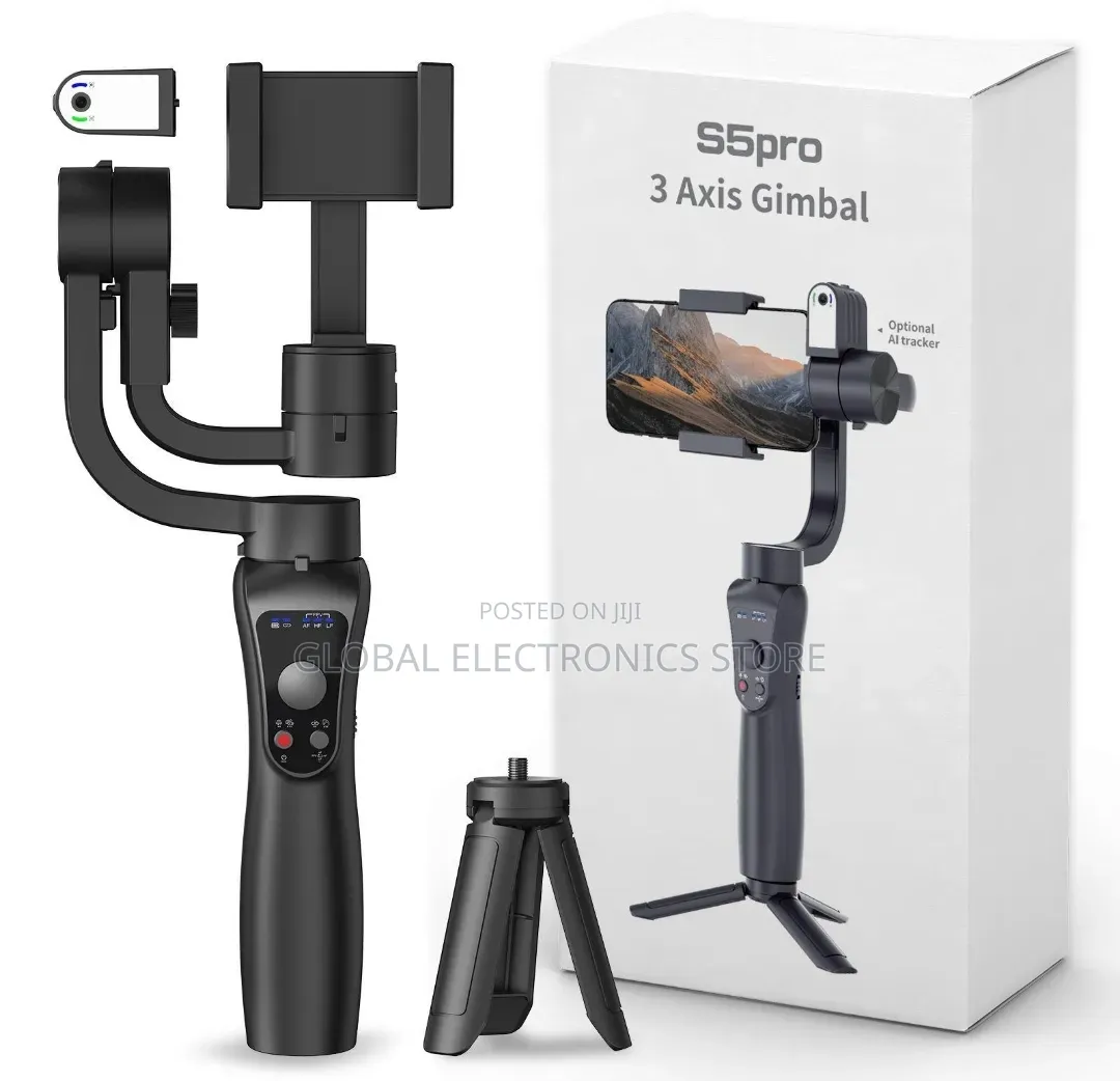 Pro 3-Axis Gimbal Stabilizer | Smartphone Tripod + Fill Light