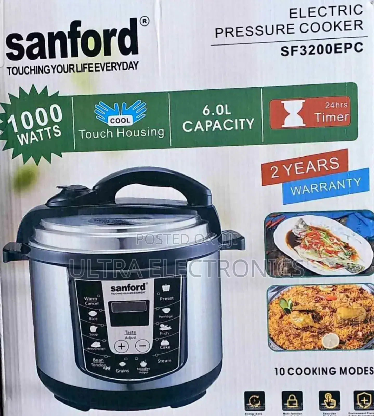 Sanford Sf3200epc Electric Pressure Cooker Featuring 6-Liter Capacity