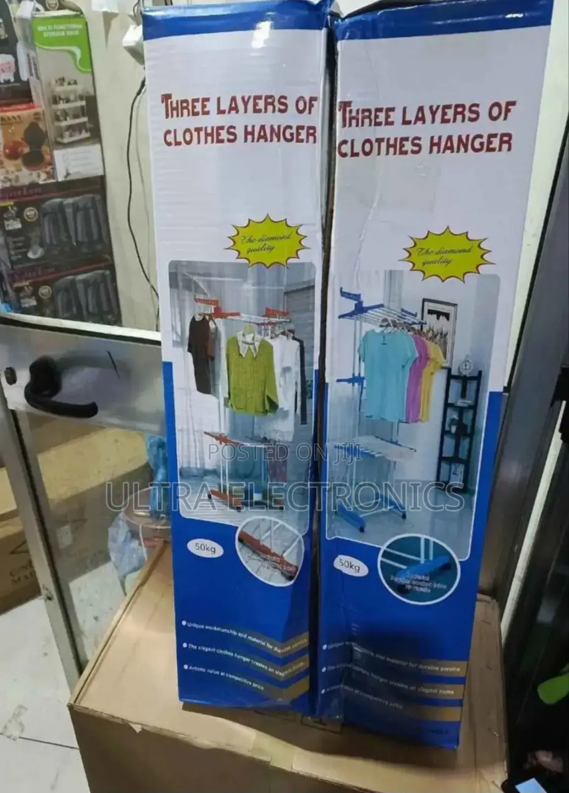 Three-Layer Clothes Drying Rack for Capacity of 50 Kg.