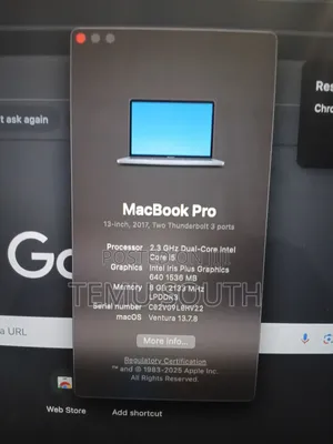 Laptop Apple MacBook 2017 8GB Intel Core i5 SSD 256GB