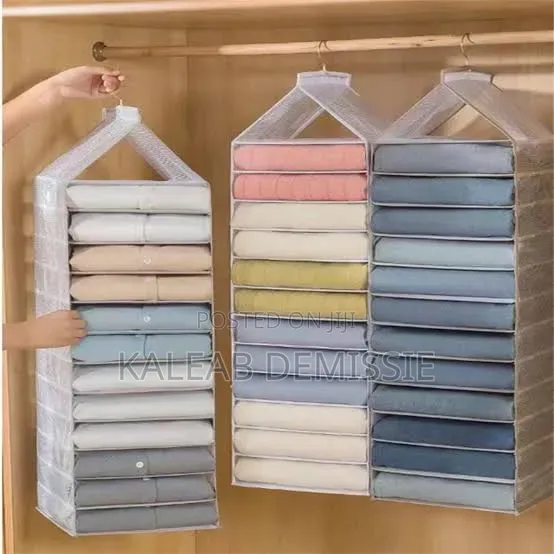 6layer Wardrobe Space With Layer Hanging Storage Bag