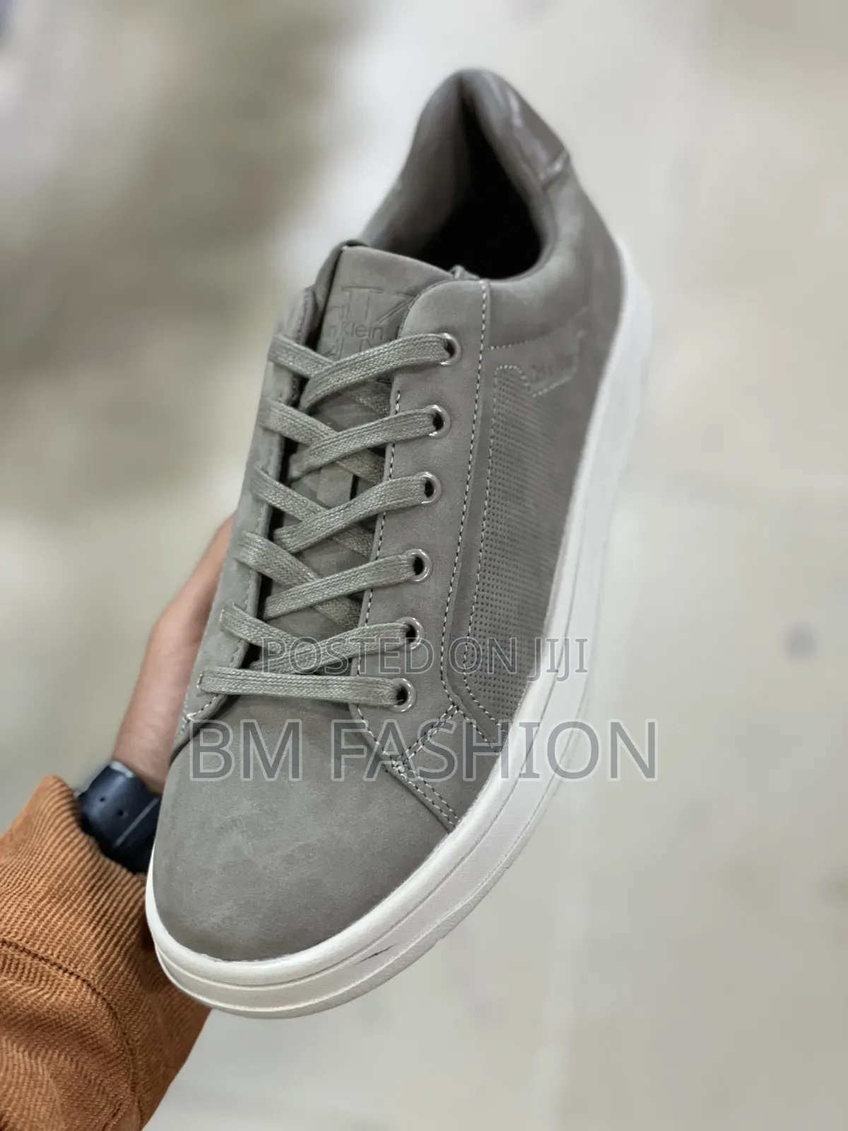 Calvin Klein Grey Suede Low-Top Sneakers
