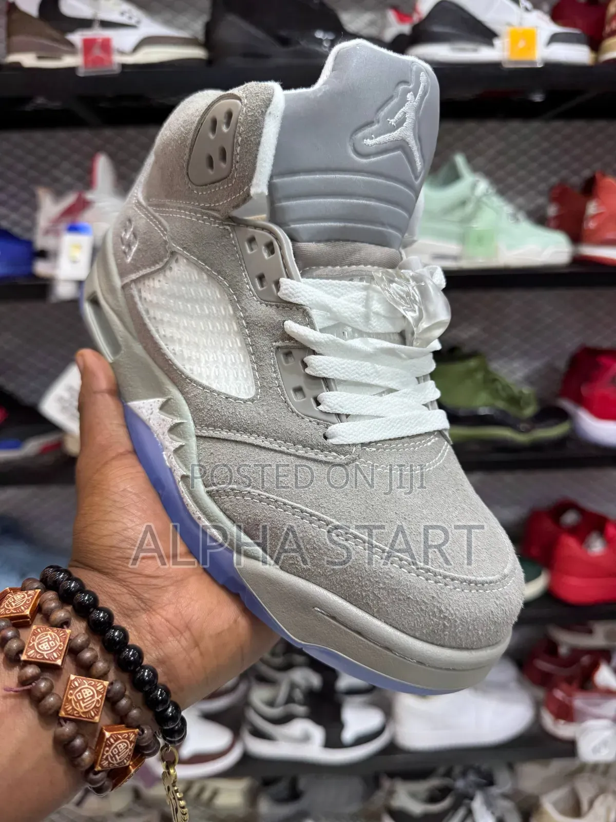 Jordan 5 White Yellow Blue High Master Quality for You Made in Vietnam
