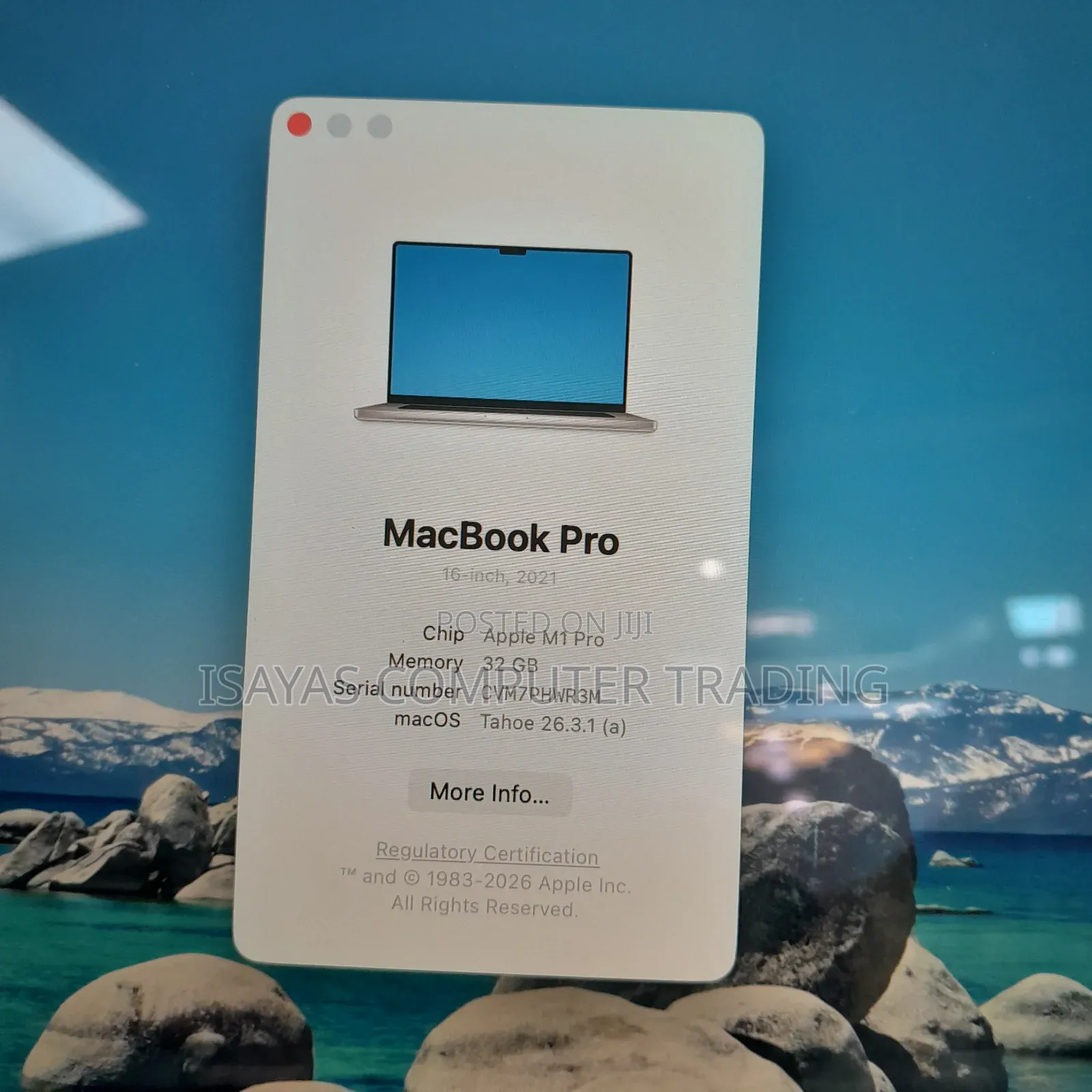 New Laptop Apple MacBook Pro M1 32GB Apple M1 Pro SSD 512GB