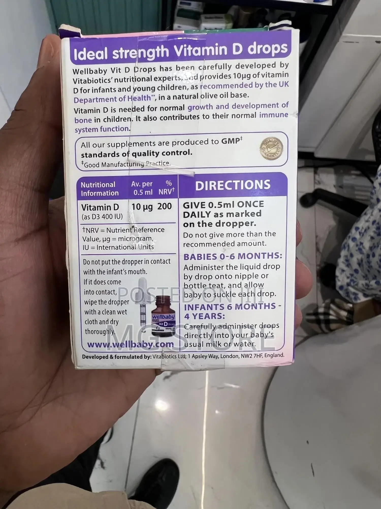 Original Well Baby Vitamine D3 Vitablotics