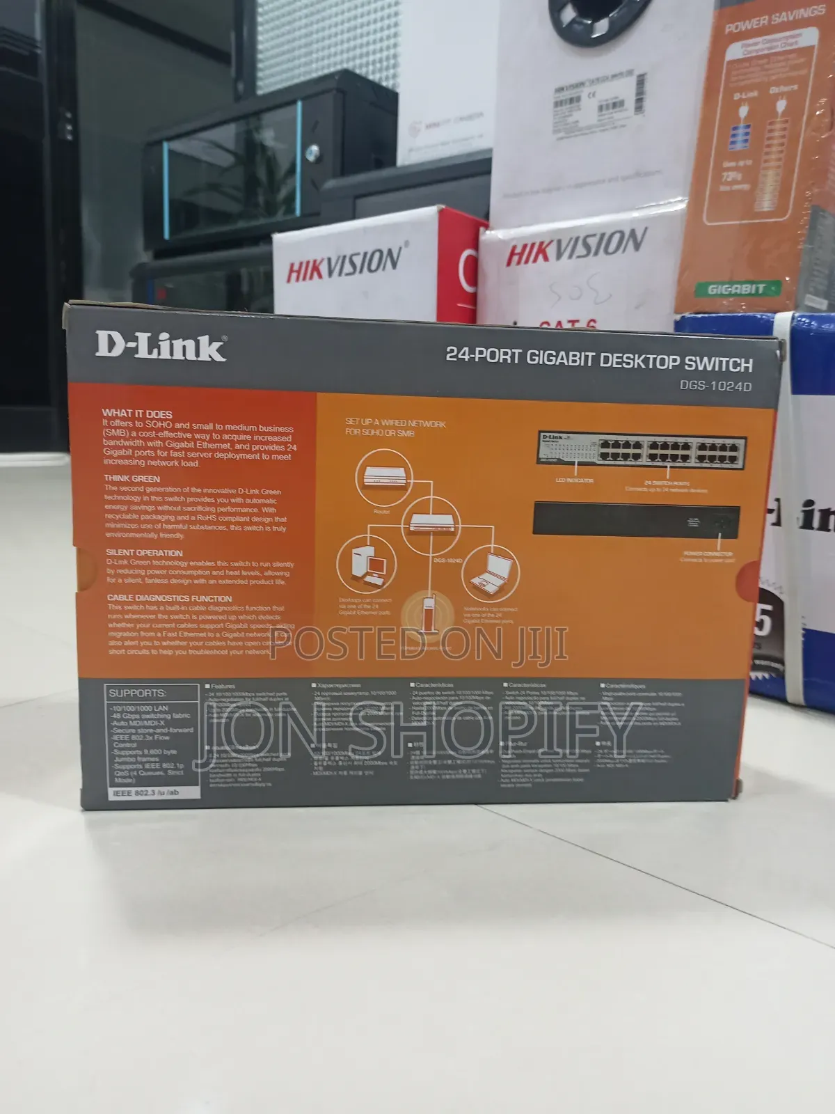 D_link 24 Port ኢንተርኔት ማብሪያ እና ማጥፊያ