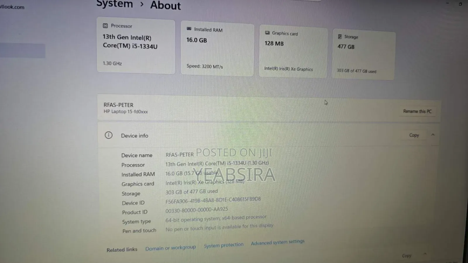 New Laptop HP 15-fd0290ns 16GB Intel Core i5 SSD 350GB