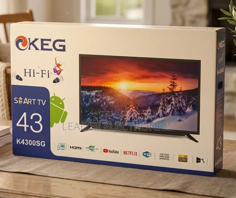 Keg Tv 43 " Smart Android Tv – Double Glass | New 2026 | Original
