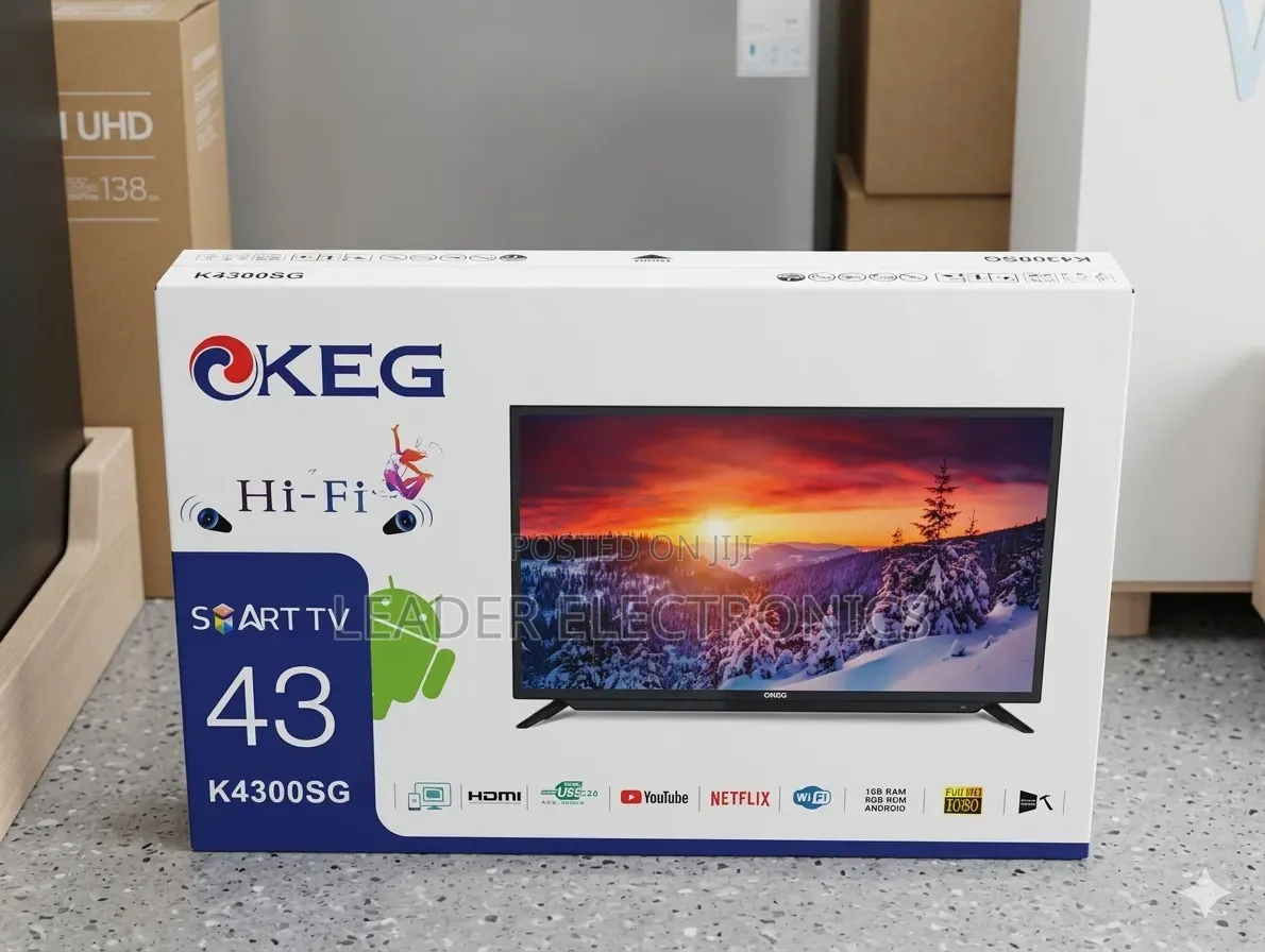 Keg Tv 43 " Smart Android Tv – Double Glass | New 2026 | Original