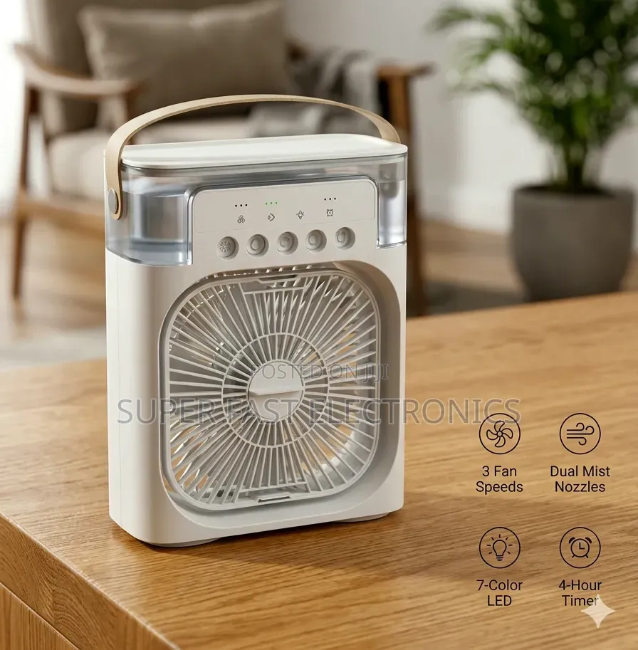 Portable Air Cooler Fan Personal Evaporative Humidifier With Led Night