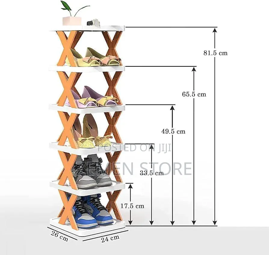 6-Tier Space-Saving Shoe Rack - ባለ 6 ተጣጣፊ የጫማ መደርደሪያ