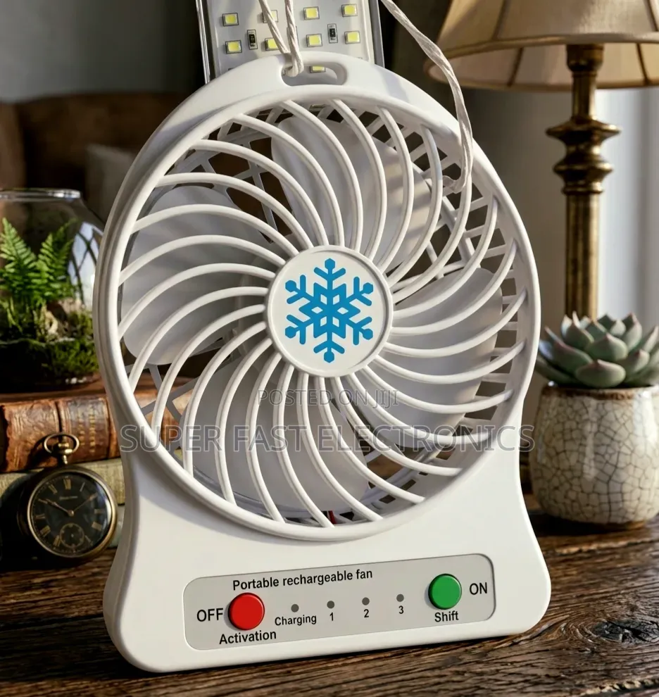 Mini Table Fan Portable Rechargeable Desk Fan With Led Light