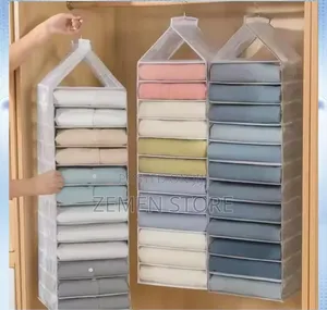 6-Layer Hanging Wardrobe Storage Bag - ባለ 6 ደረጃ የቁምሳጥን ልብስ ማስቀመጫ