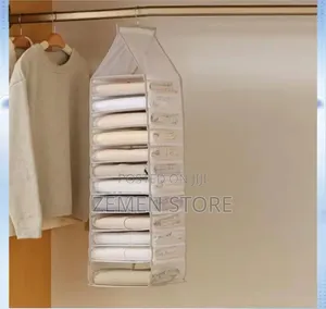 6-Layer Hanging Wardrobe Storage Bag - ባለ 6 ደረጃ የቁምሳጥን ልብስ ማስቀመጫ