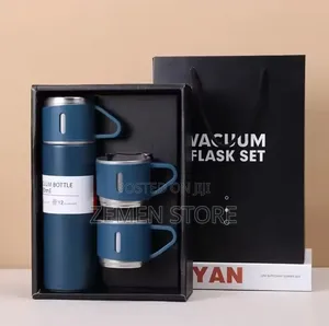 Premium Vacuum Flask Set With 3 Cups - ለስጦታ የሚሆን ምርጥ ፔርሙዝ