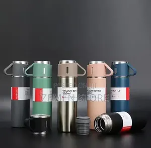 Premium Vacuum Flask Set With 3 Cups - ለስጦታ የሚሆን ምርጥ ፔርሙዝ