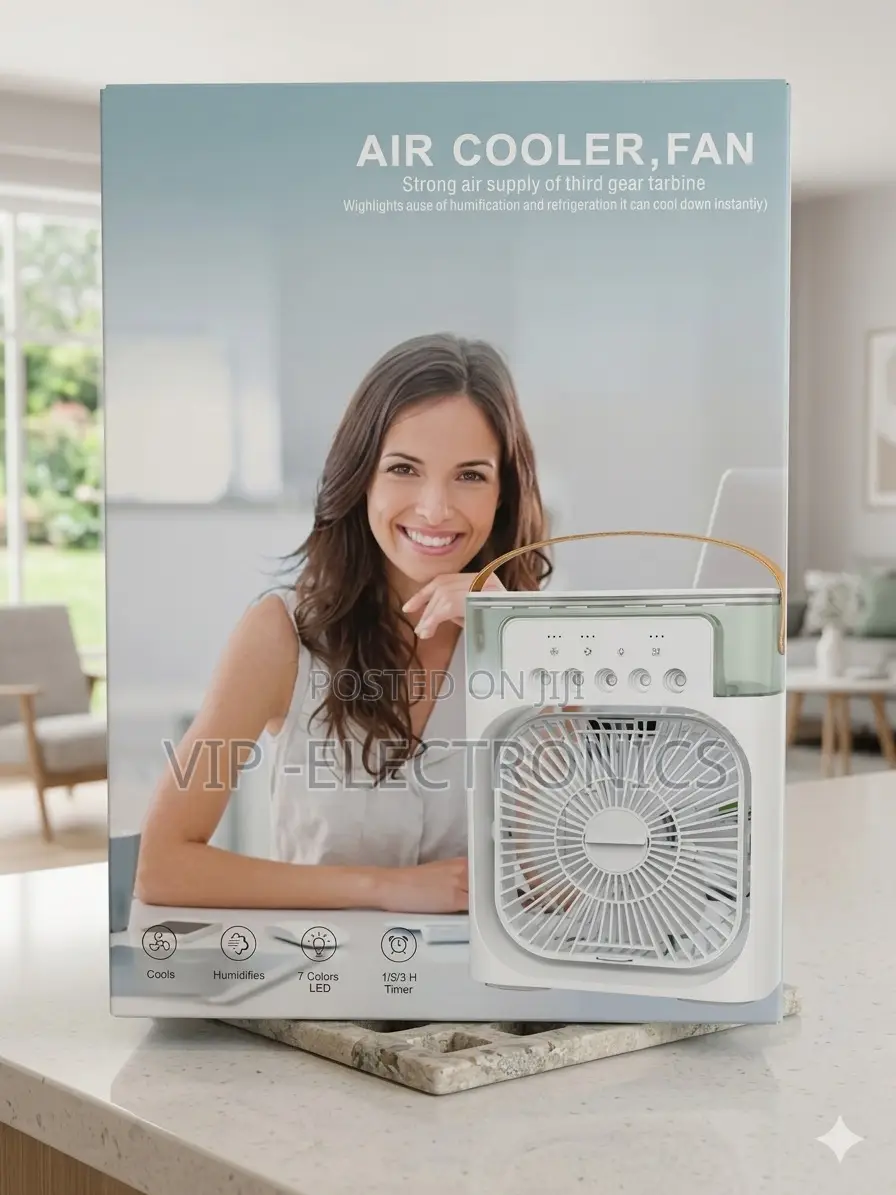 Portable Desktop Air Cooler Humidifier Fan Cooling Fan With 7-Color