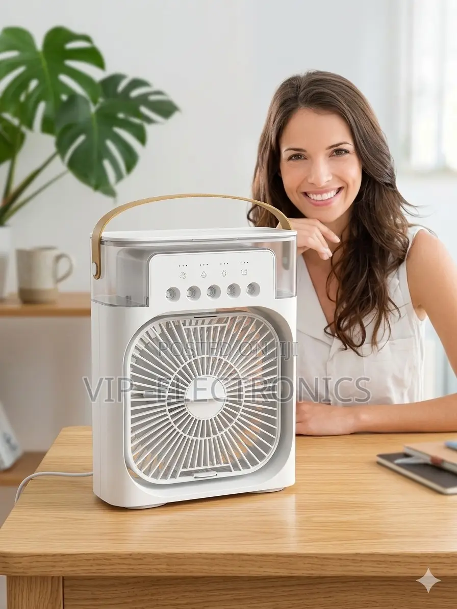Portable Desktop Air Cooler Humidifier Fan Cooling Fan With 7-Color