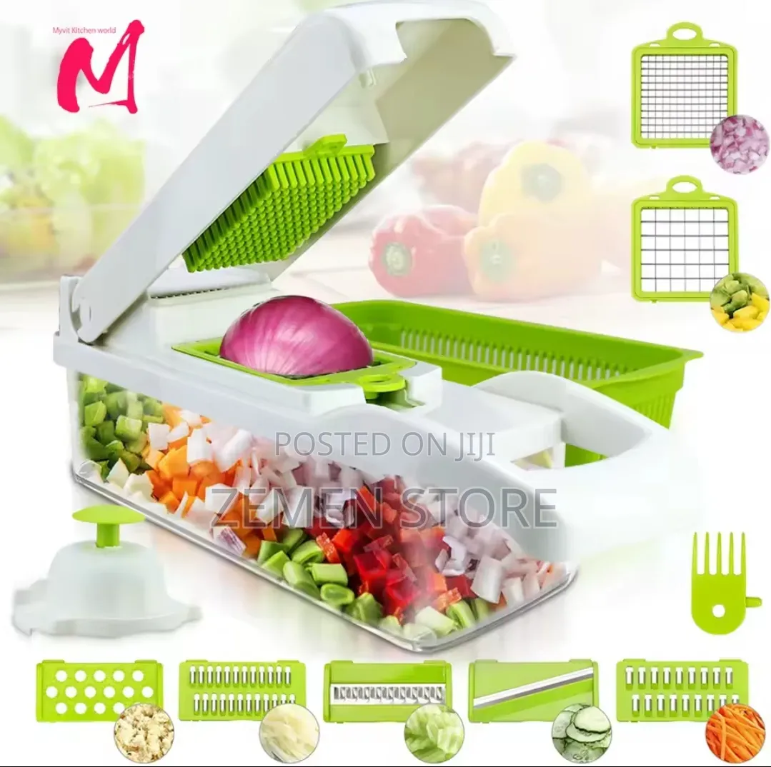 13-in-1 Vegetable Slicer Mandoline Chopper - ባለ 13 ስብስብ የሽንኩርት መክተፊያ