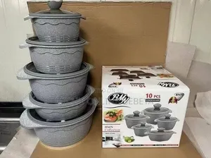 BMN 10 PCS Heavy Duty Cookware Granite Set/Free Delivery