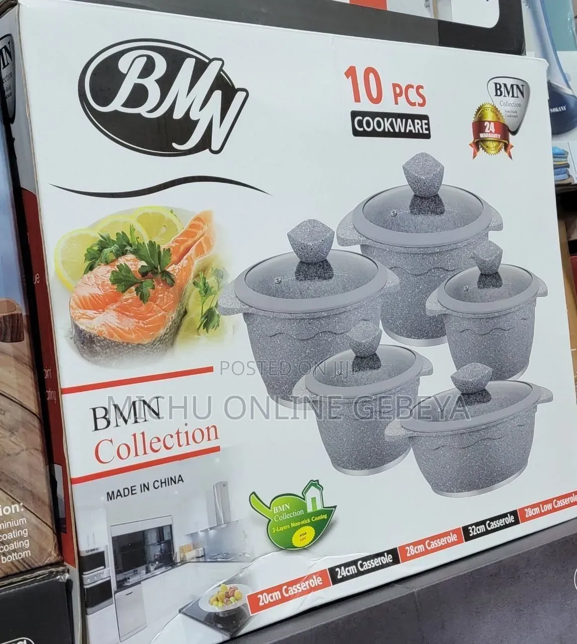 BMN 10 PCS Heavy Duty Cookware Granite Set/Free Delivery