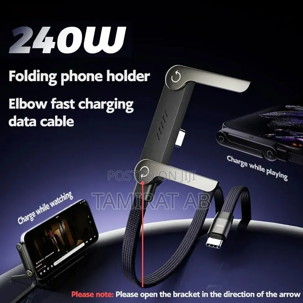 240w Fast Charging, Datatransmission Typec Cable Foldable Phone Holder