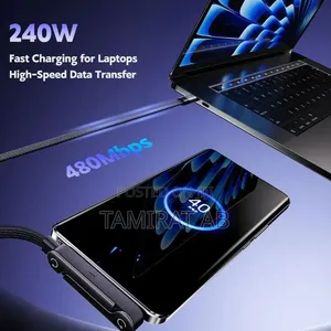 240w Fast Charging, Datatransmission Typec Cable Foldable Phone Holder
