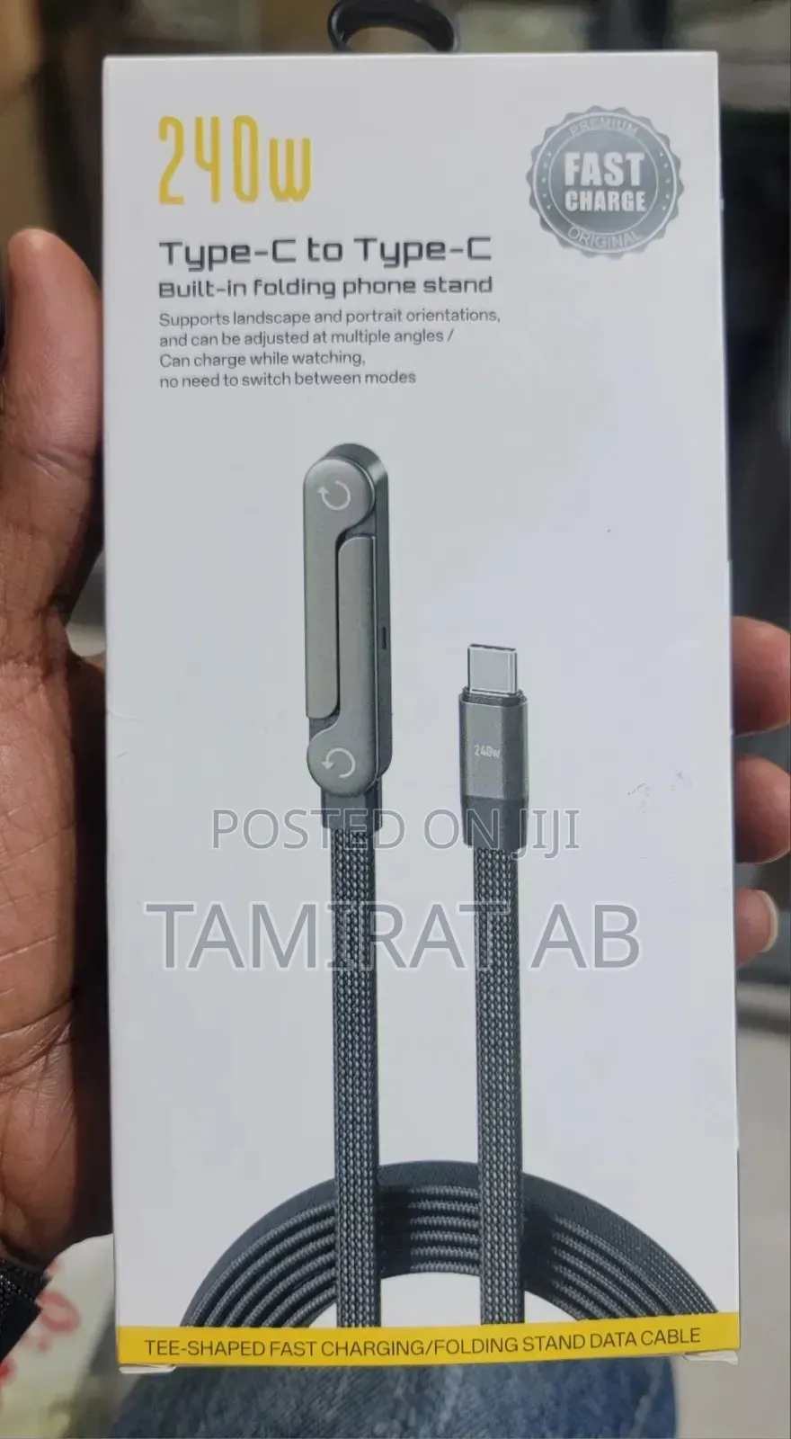 240w Fast Charging, Datatransmission Typec Cable Foldable Phone Holder