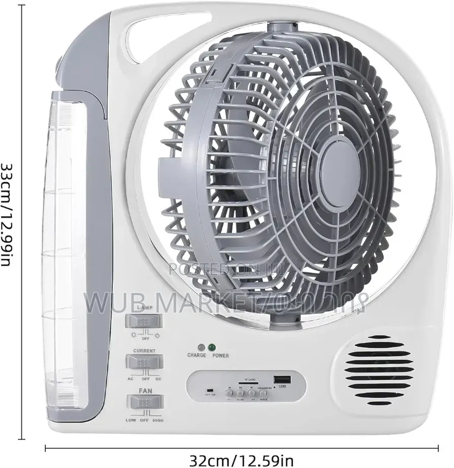 6 In 1 Rechargeable Fan With Led Light-ማቀዝቀዣ፣ሙዚቃ፣መብራት፣ኤፍ ኤም