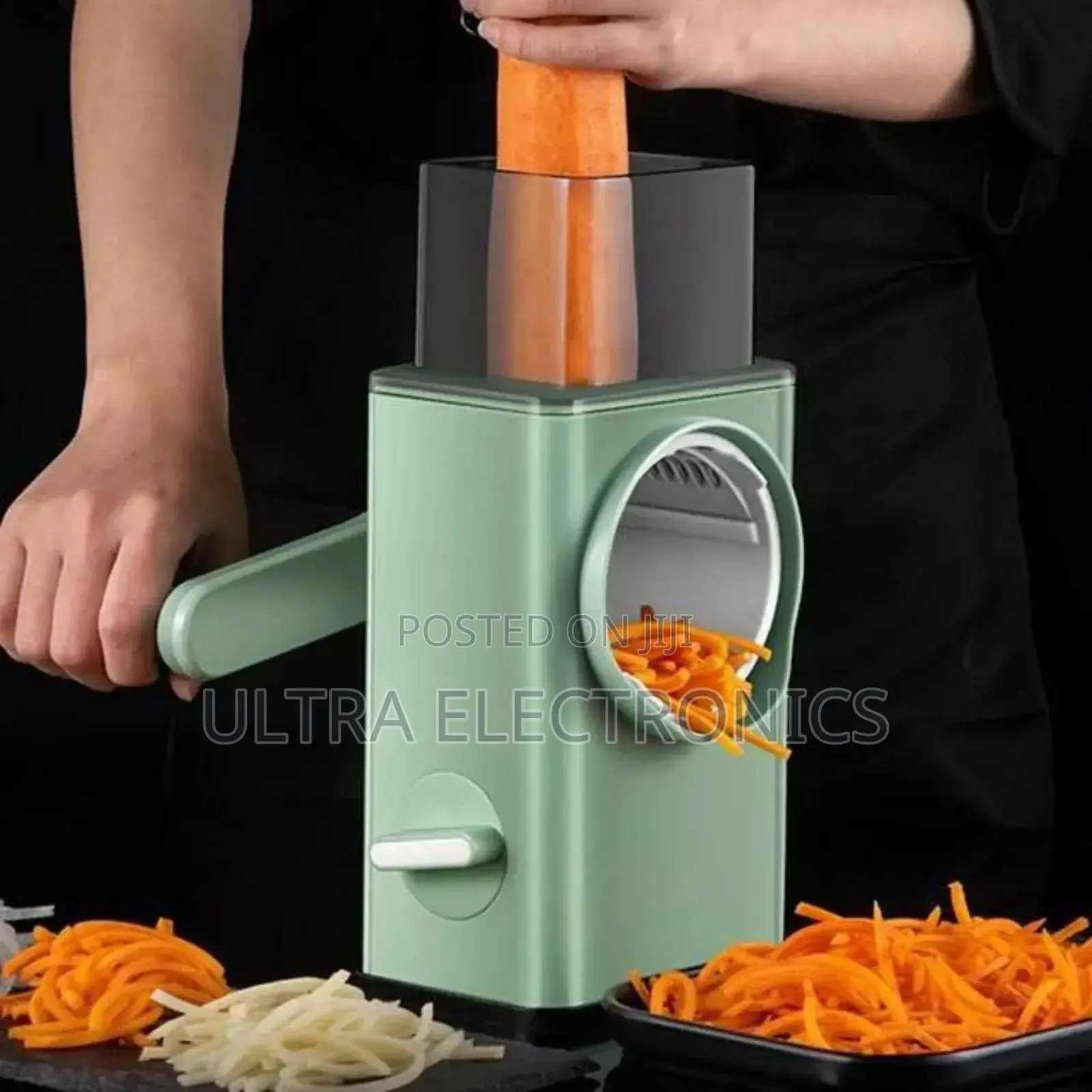 Light Green Manual Rotary Vegetable Cutter for Shredding and Slicing