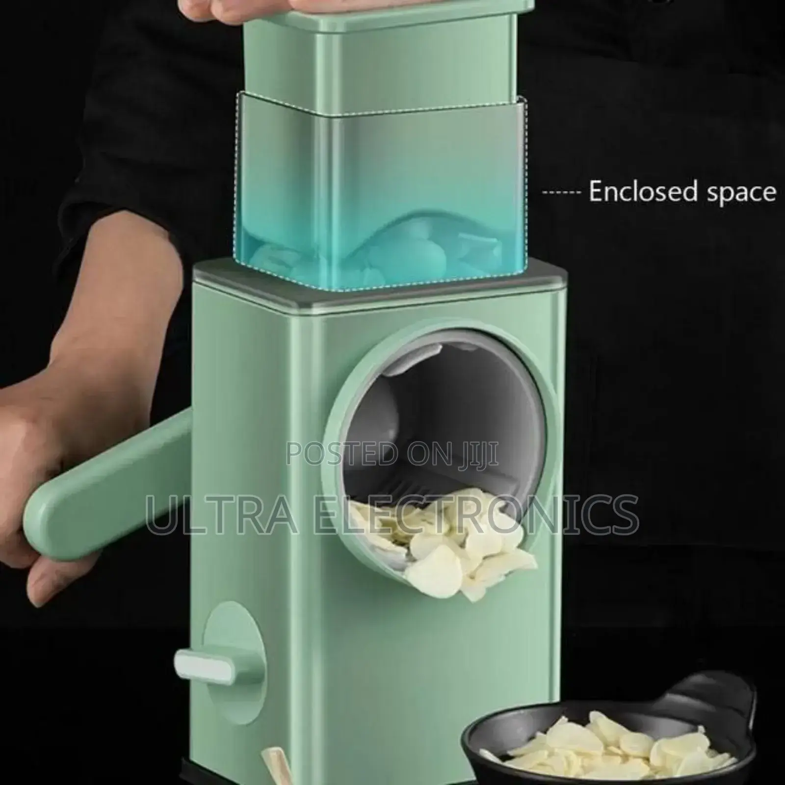 Light Green Manual Rotary Vegetable Cutter for Shredding and Slicing