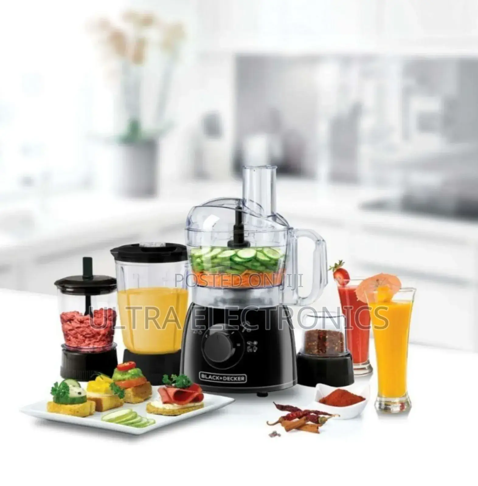 Blender Black+Decker 400w Food Processor With Transparent Jar.