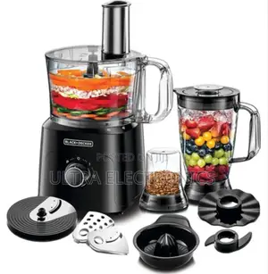 Black+Decker Fx775 5-in-1 Food Processor in Black, Featuring A