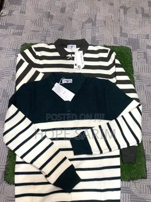 Men's Stylish Striped Long Sleeve Polos •