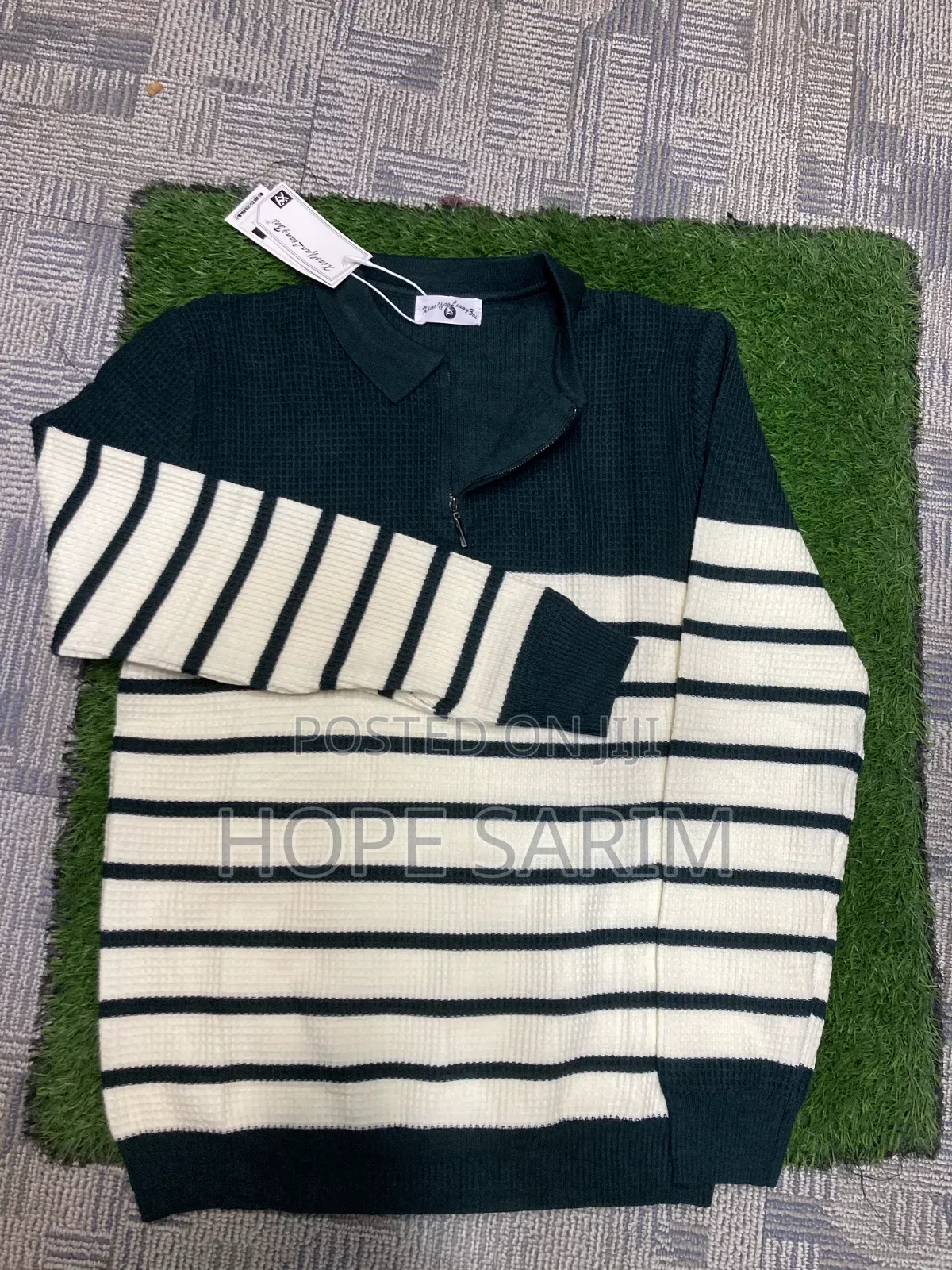 Men's Stylish Striped Long Sleeve Polos •
