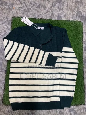 Men's Stylish Striped Long Sleeve Polos •
