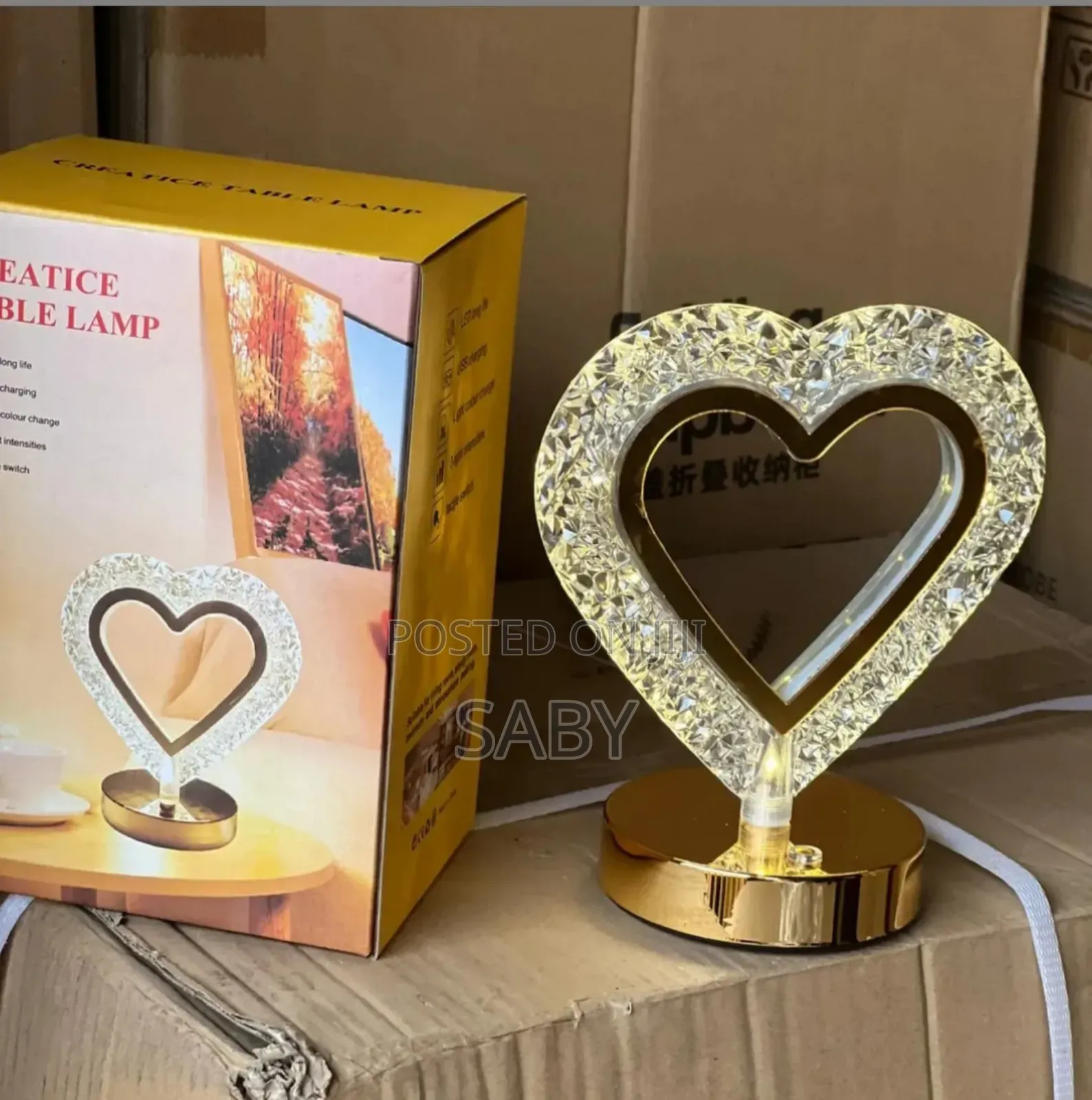 Crystal Heart-Shaped Led Table Lamp
