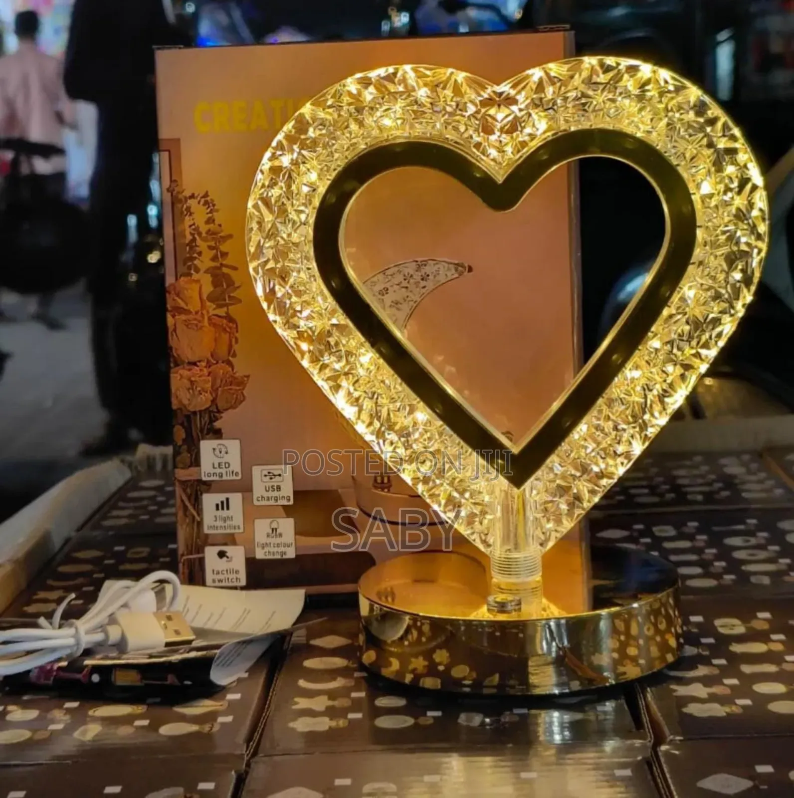 Crystal Heart-Shaped Led Table Lamp