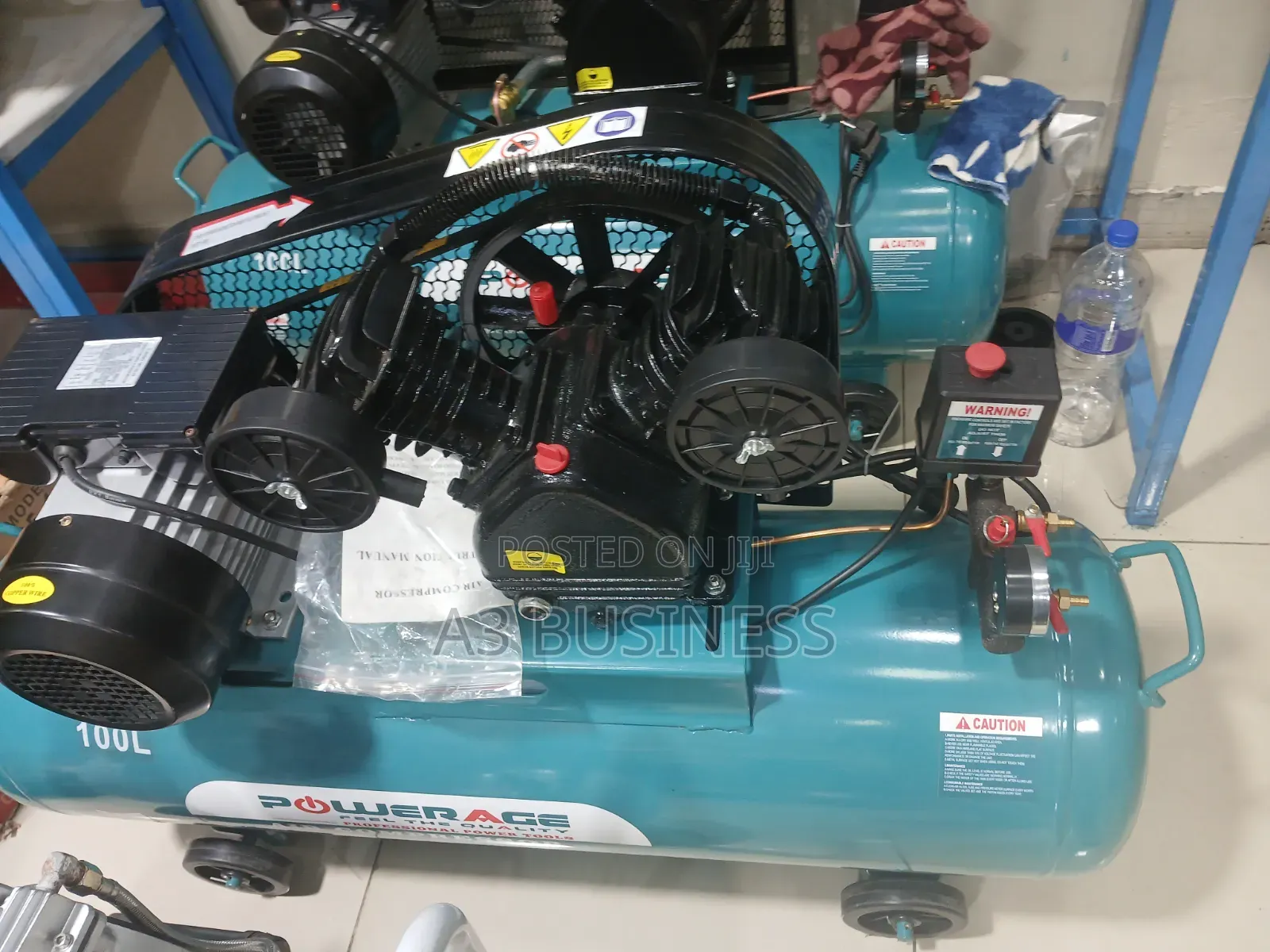Powerage 100l ባለ 3hp የአየር ኮምፕሬሰር (Air Compressor