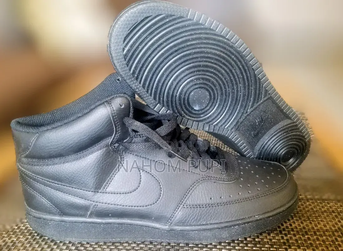 Nib Mens Nike Court Vision Mid Nn Basketball Sneakers Triple Black