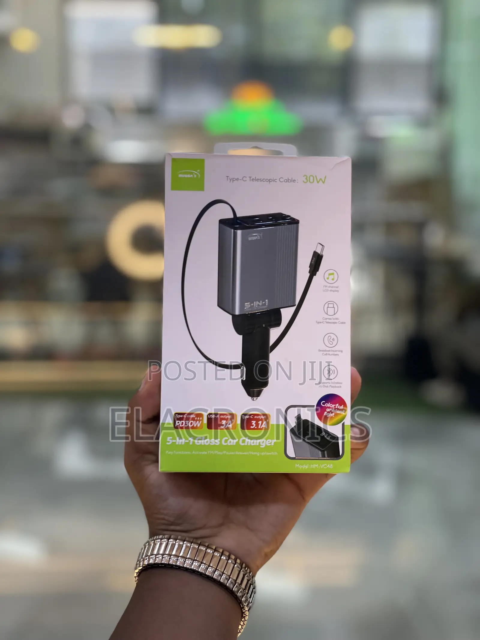 5-in-1 Smart Car Charger Bluetooth Hub Car Modulator