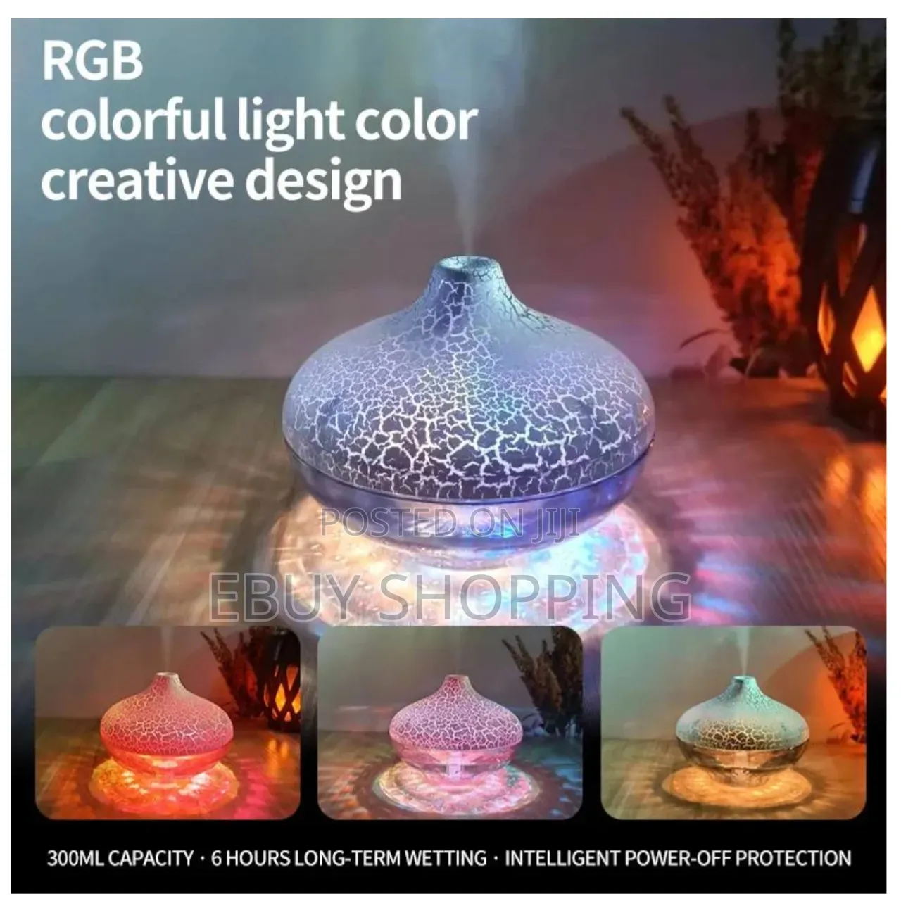 300ml RGB Humidifier – Aromatherapy Color-Changing Night Light