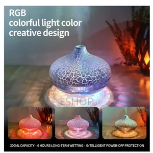 300ml Crackle Glass Humidifier – RGB Atmosphere Light,