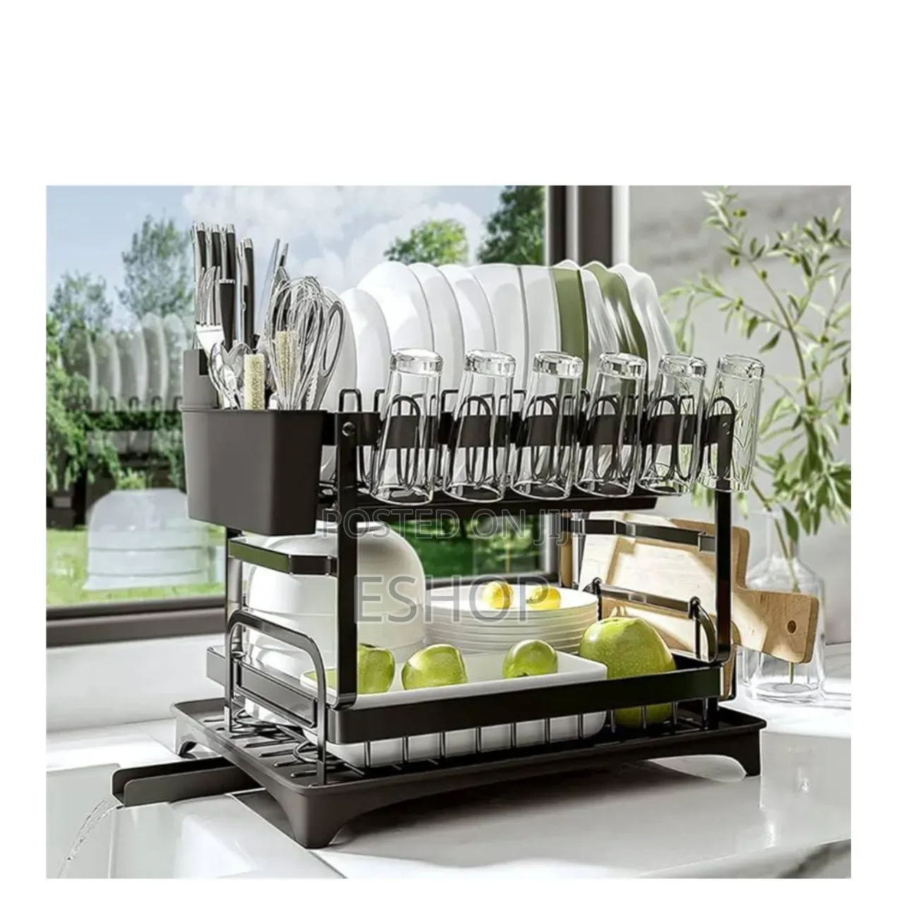 Ultimate 2-tier Dish Rack – Large Capacity, Small Footprint