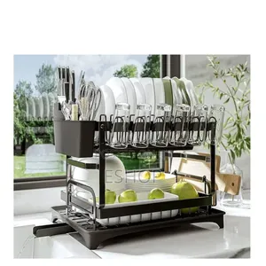 Ultimate 2-tier Dish Rack – Large Capacity, Small Footprint
