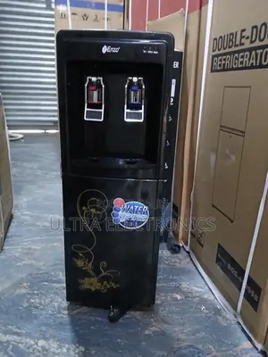 Enzo Freestanding Water Dispenser in Black With Floral Accents And
