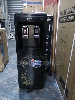Enzo Freestanding Water Dispenser in Black With Floral Accents And