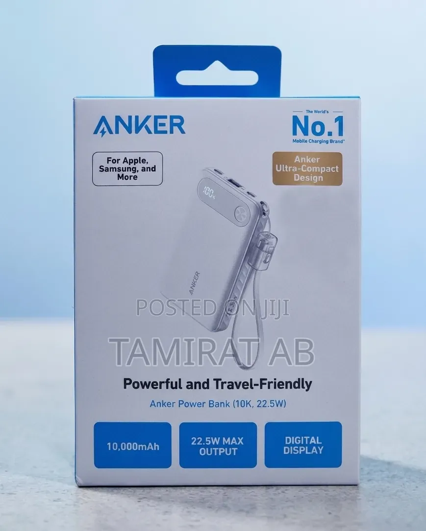 Anker 10000mah Capacity Power Bank With 22.5w Fast Charging - (White )
